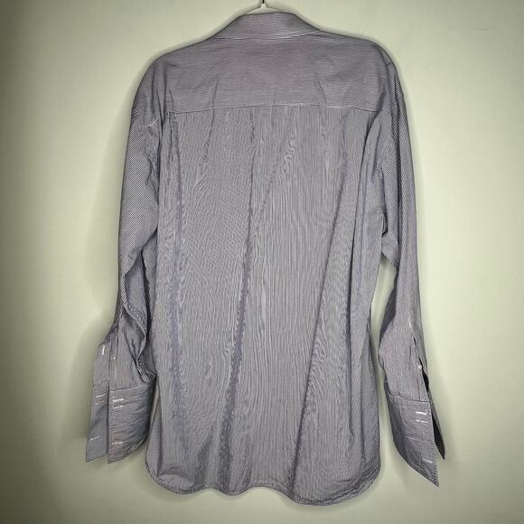 Christian Dior Vintage Purple Stripe Mens Button Down Shirt Size Large - Picture 6 of 8